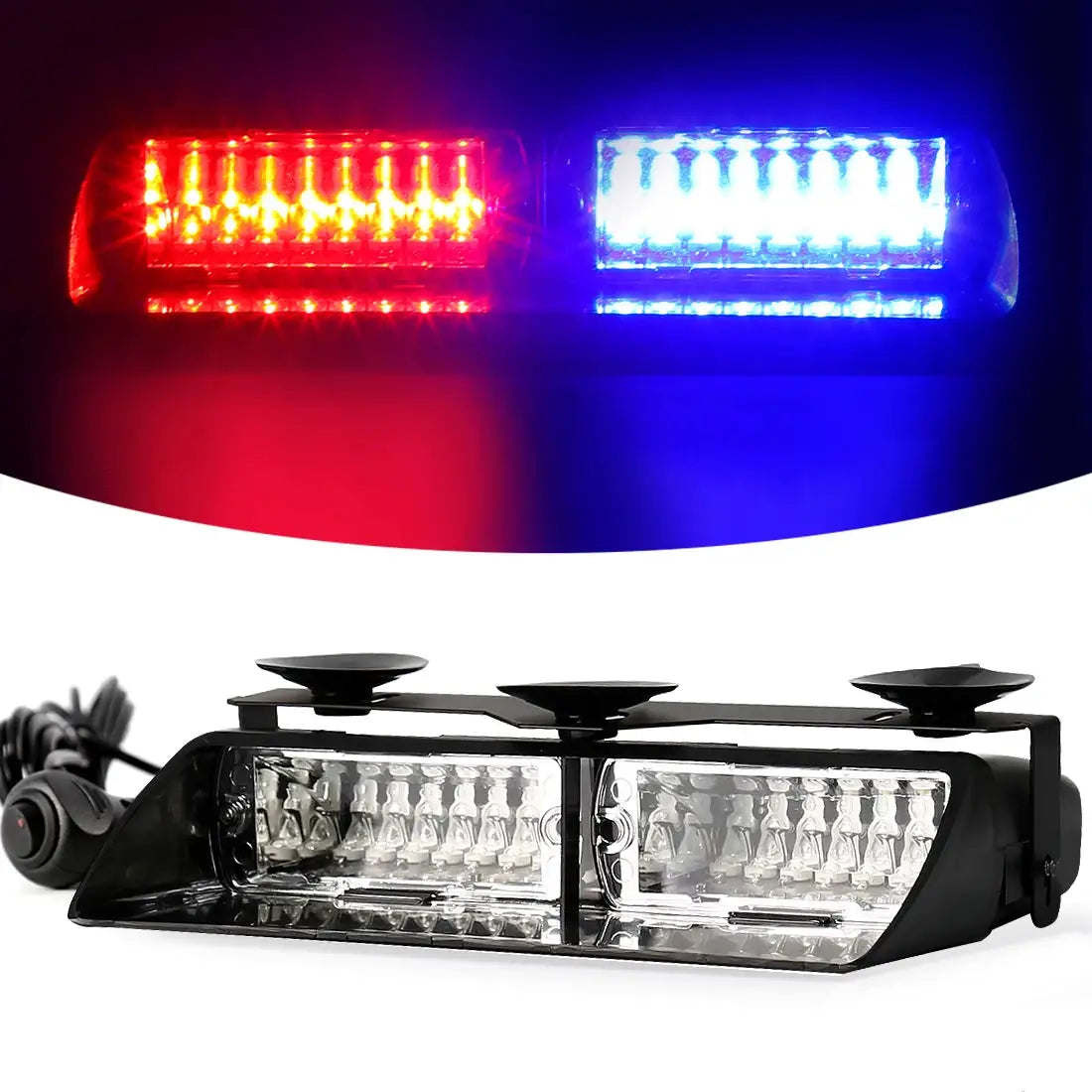 16 LED Strobe Signal Emergency Windshield Warning Beacon Lights Red Blue Yellow Amber White Green Auto Car Accessories by InterCyprus Trading Ltd