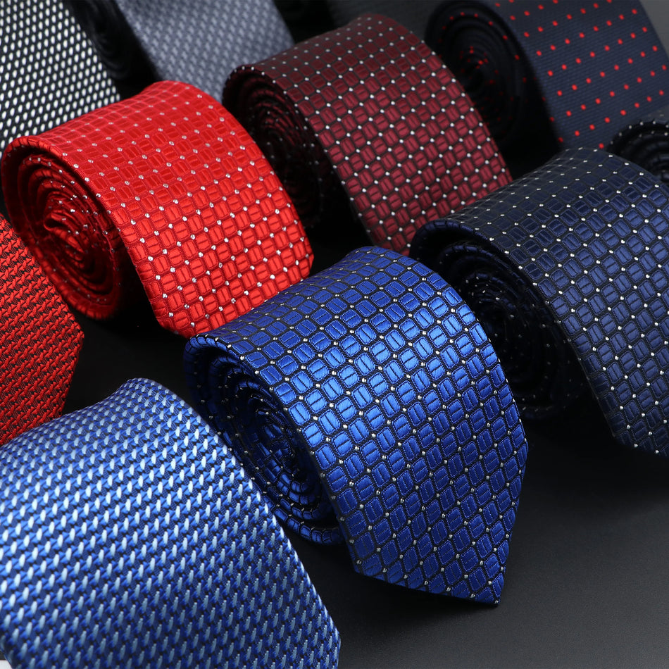 Elegant Solid Colour Jacquard Necktie for Men