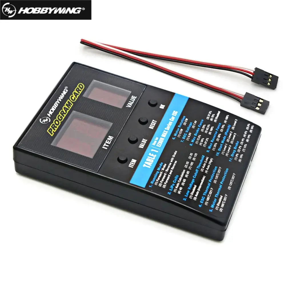 Hobbywing RC Car Program Card LED Program Box 2C Programm Card For XERUN / Flyfun Series Car Brushless ESC by InterCyprus Trading Ltd