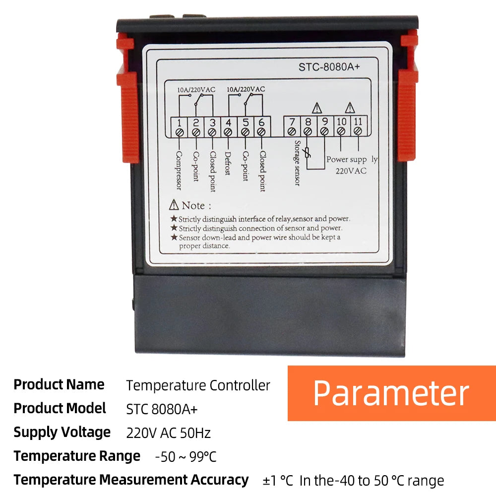 STC-8080A Temperature Controller &ndash; Dual Sensor Frost Alarm