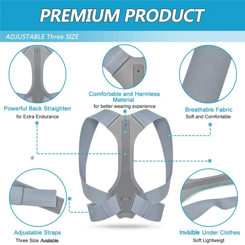 Posture Corrector Brace &ndash; Adjustable Support for Back and Neck Relief