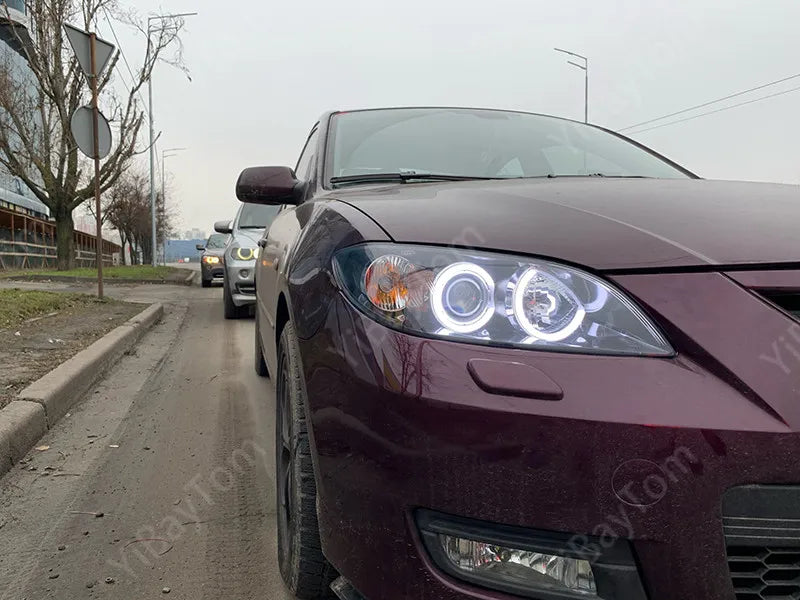 Kit de DRL de Ojos de Ángel LED con Señal de Giro Switchback para Mazda 3 2004-2008