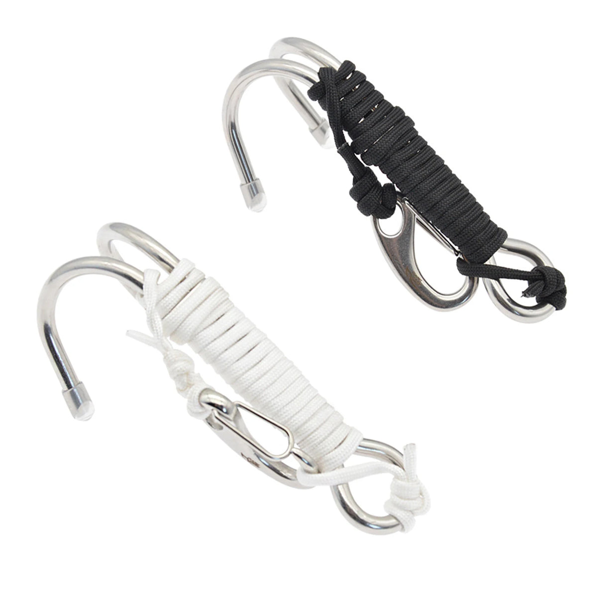 Diving Reef Hook Spiral Coil Lanyard &ndash; Stainless Coil Strap