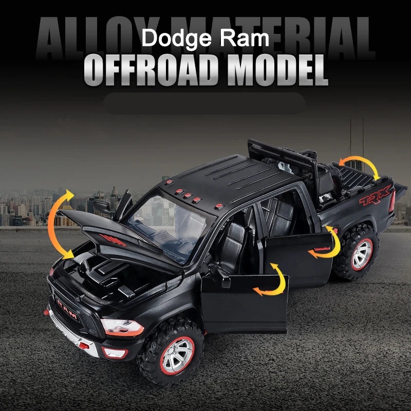 WELLY 1:32 Dodge RAM TRX Diecast Pickup with Sound and Light Features
