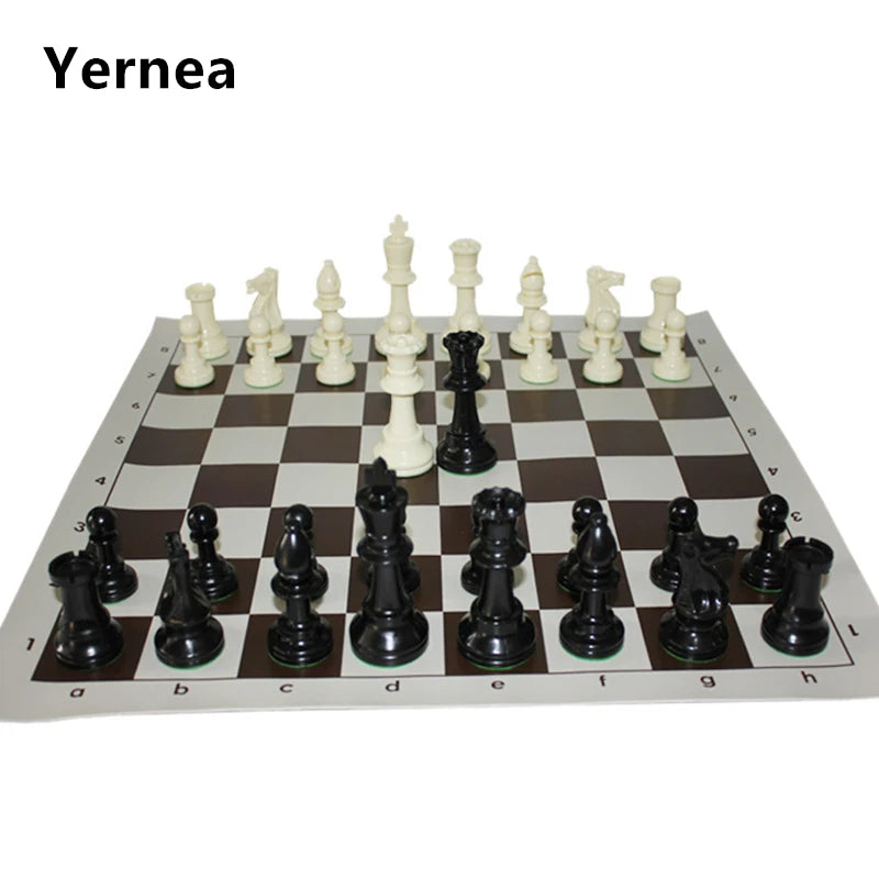Yernea International Chess Set 97mm King Plastic Board