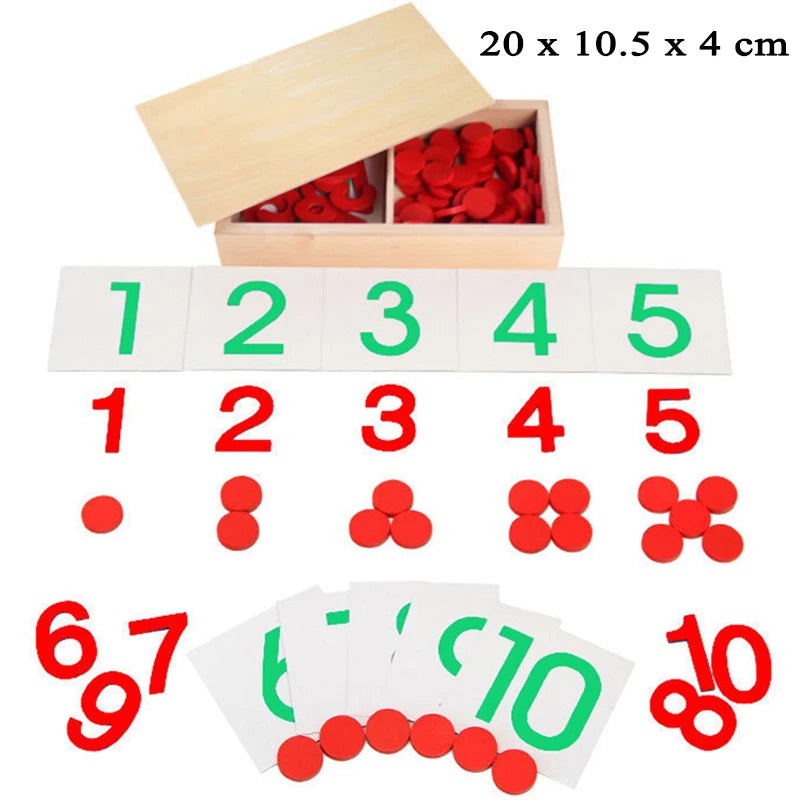 Counting Box Math Montessori Toys - Wooden Math Counters ATS00006 E
