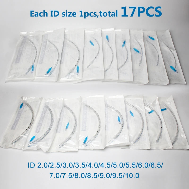 Tracheal Tube Veterinary Endotracheal Tube With Cuff &ndash; Sterile 17pcs 2.0-10.0