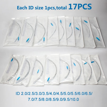 Tracheal Tube Veterinary Endotracheal Tube With Cuff &ndash; Sterile 17pcs 2.0-10.0