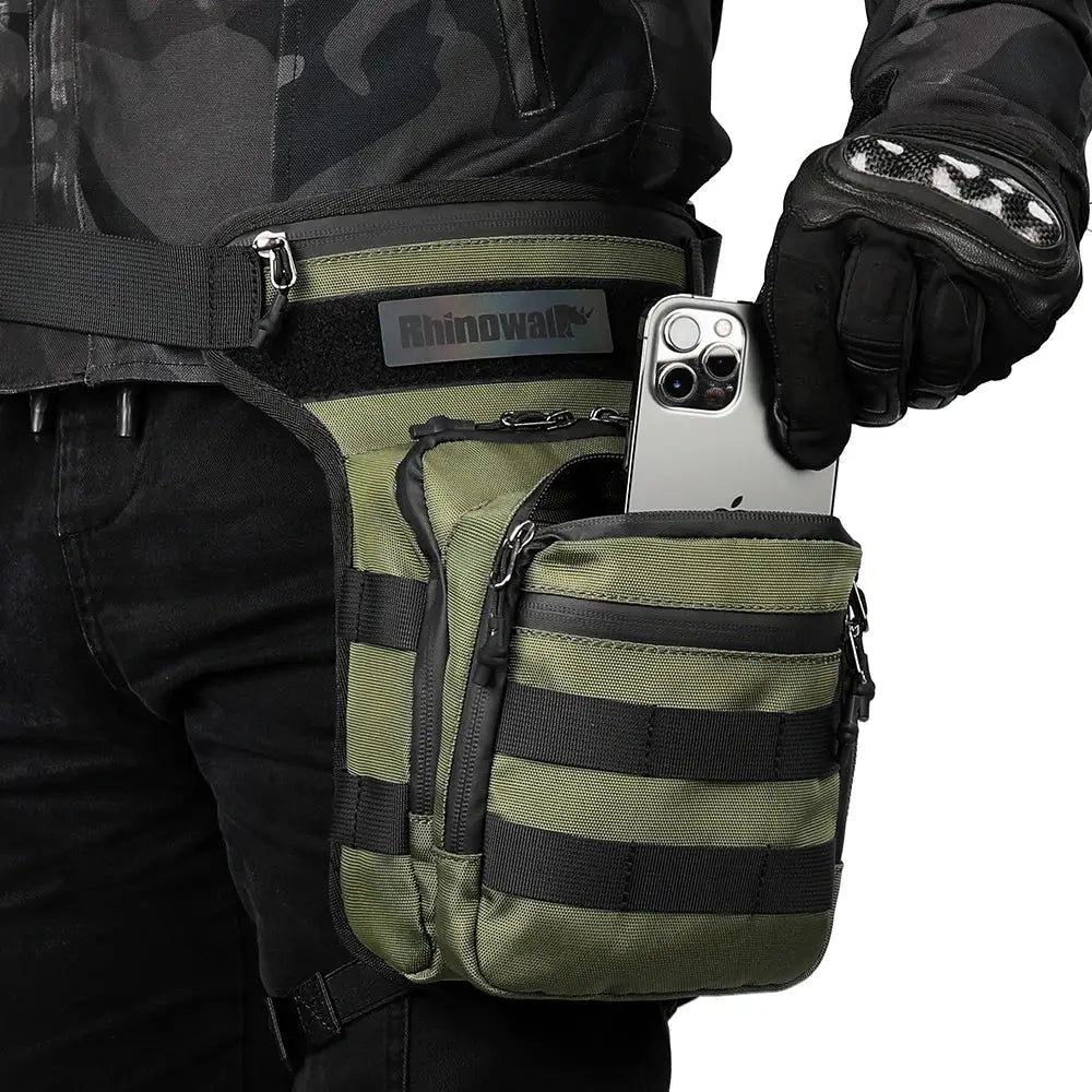 Rhinowalk Motor Waist Bag 3L Motorcycle Waist Packs Leg Bag Thigh Belt Hip Bum Travel Cell/Mobile Phone Purse Fanny Pack Bags by InterCyprus Trading Ltd