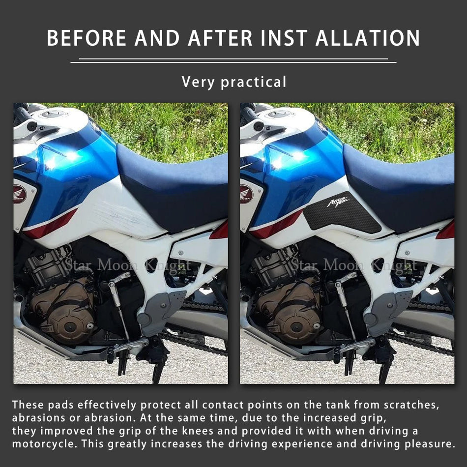 Honda Africa Twin CRF1000L Tankskyddsplatta Gummi, Tvådelat Kit för Tankskydd