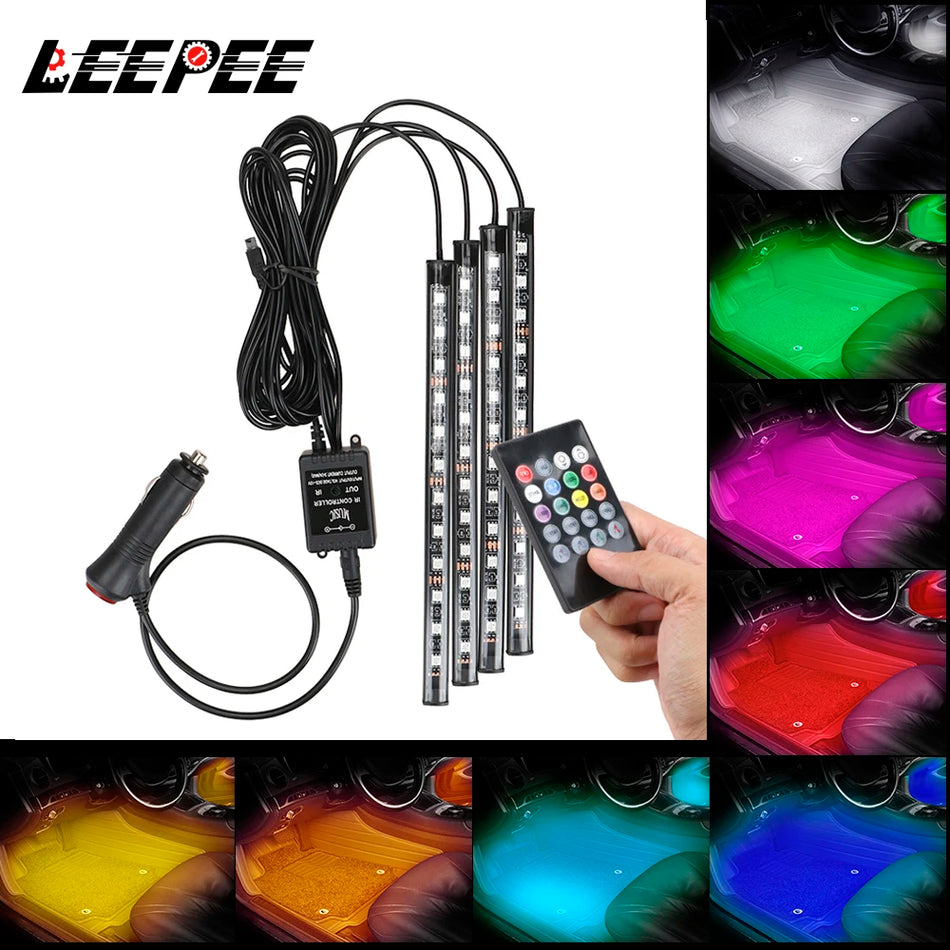 Leepee 23641 RGB LED Atmosferinė Lempa Automobilio Interjerui