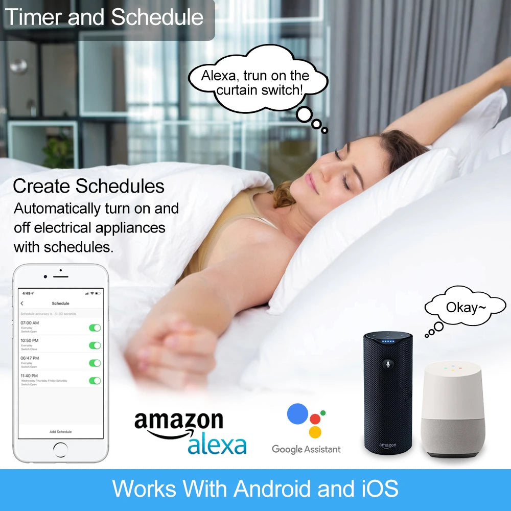 Smart Curtain Switch for Google &amp; Alexa