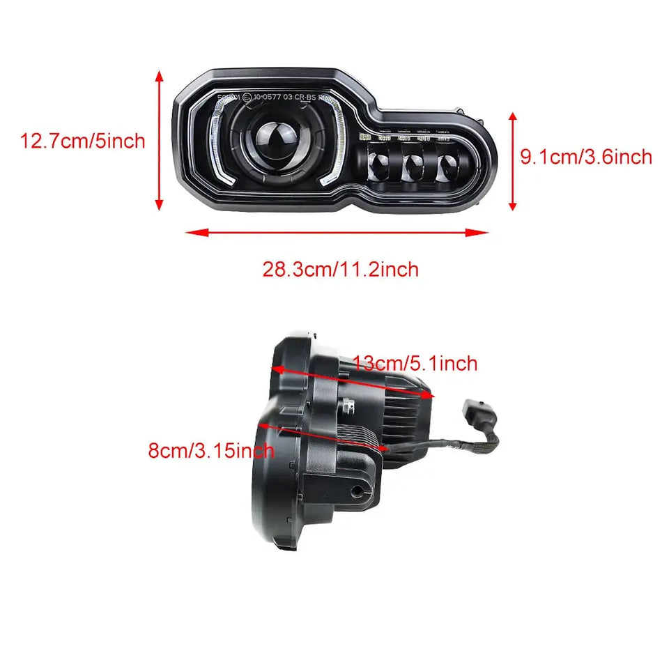 Motorcycle LED Headlight Hi Low Beam DRL for BMW F650GS F700GS F800GS F800ADV F800R by InterCyprus Trading Ltd