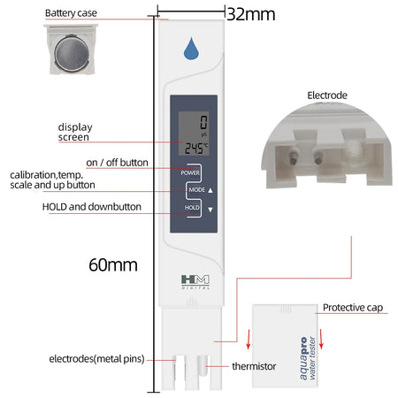 AP-2 EC Meter &ndash; 2 In 1 EC Temperature Water Quality Tester