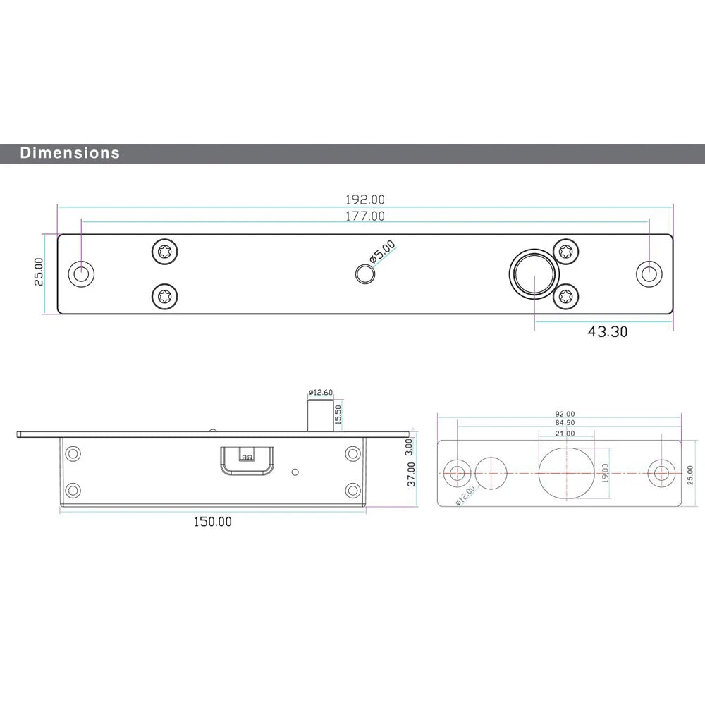 F160B &ndash; NC NO Fail Safe Electronic Mortise Lock Time Delay