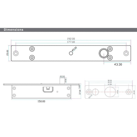 F160B &ndash; NC NO Fail Safe Electronic Mortise Lock Time Delay