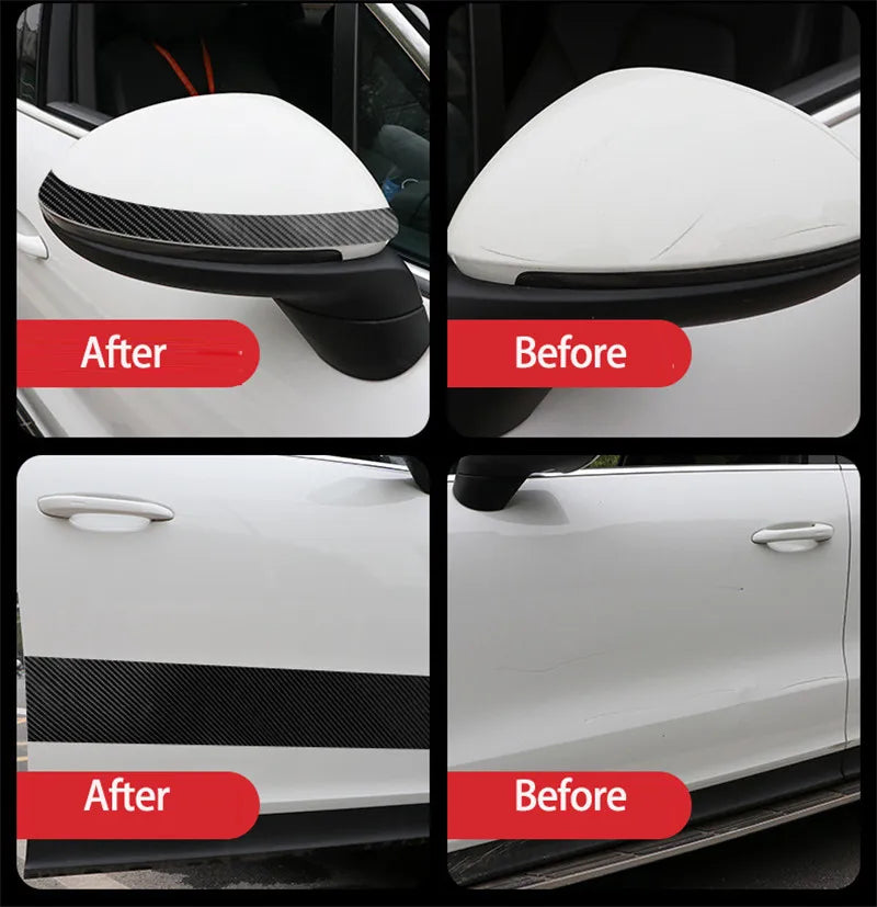 3D Carbon Fiber Car Threshold Film, Anti Scratch Door Sill Edge Protector