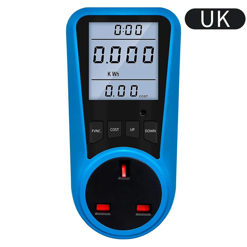 KWE-PMB05O - Energy And Power Meter With Digital Display UK Plug Backlight
