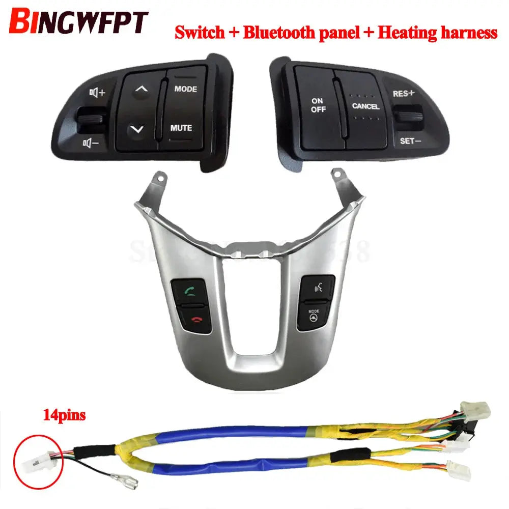 Multi Function Steering Wheel Audio Cruise Control Buttons For Kia Sportage SL Wth Backlight Button Switch & Bluetooth Panel by InterCyprus Trading Ltd
