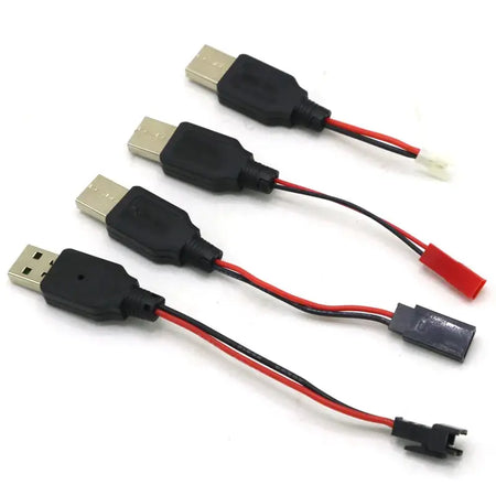 RC USB Charging 3.7V Lithium Battery Charger Cable USB to JST/SM/Futaba Plug for 3Rc Drone Quadcopter by InterCyprus Trading Ltd