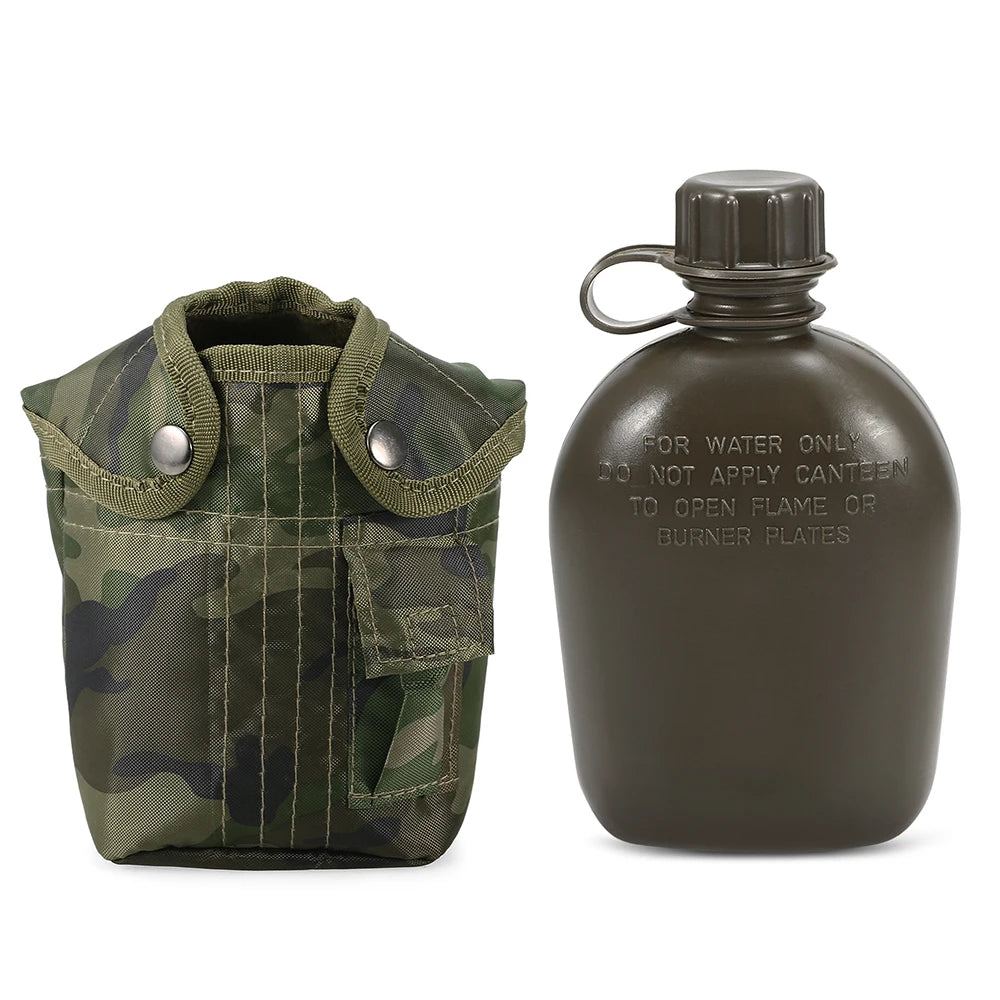 1L Outdoor Military Canteen Bottle &ndash; Felt-Lined Cover 1pcs