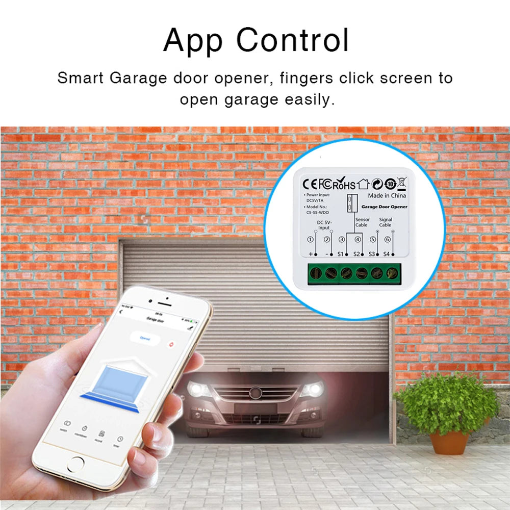Tuya Smart Garage Door Opener - Compatible with Alexa, Google Home &amp; Siri