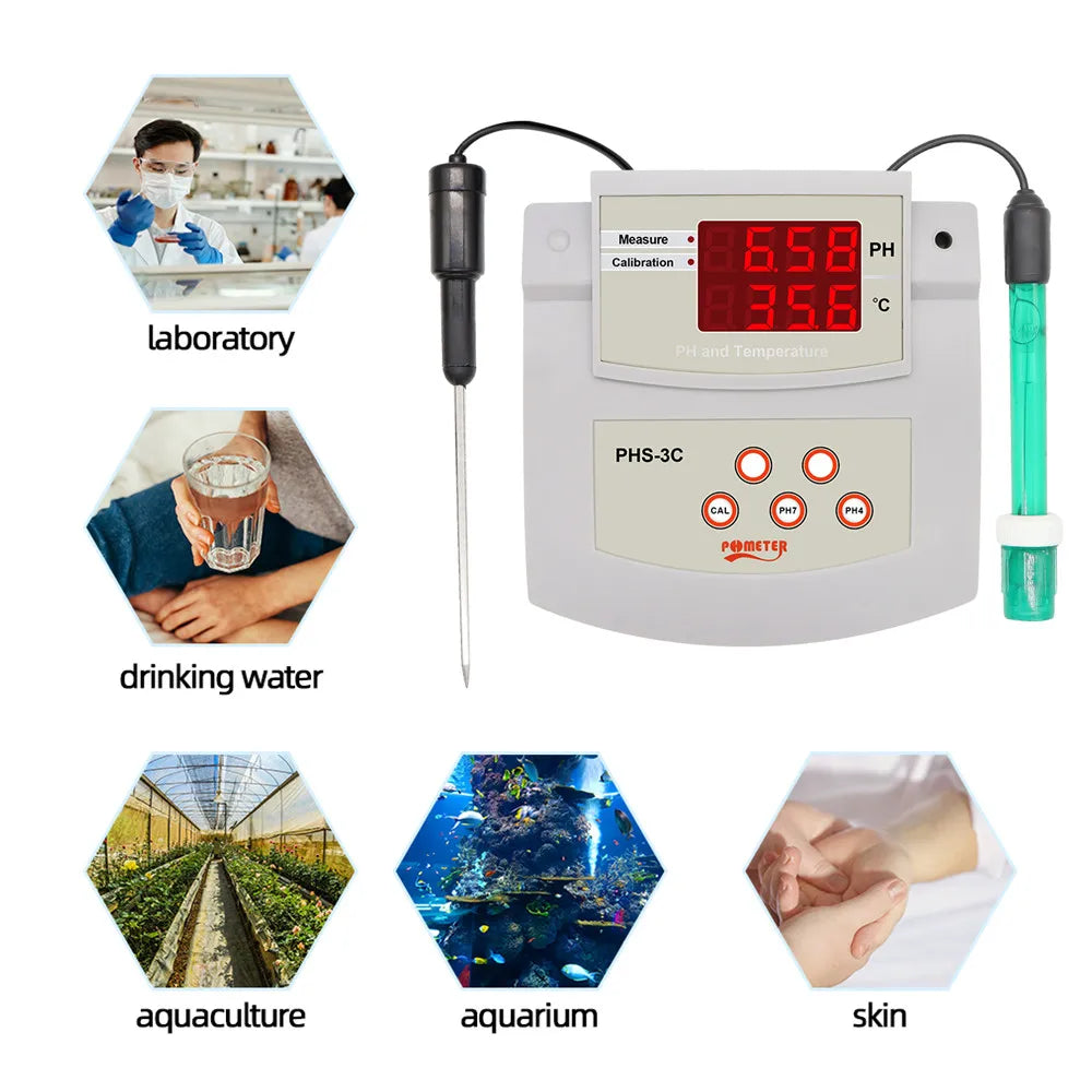 PHS-3C &ndash; 2 In 1 PH Temp Tester With Auto Calibration