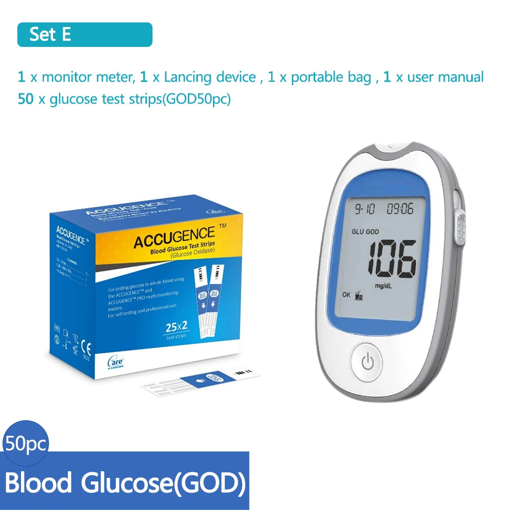 4 in 1 Home Medical Multifunction Blood Glucose Meter &ndash; Accurate Blood Sugar and Ketone Testing Set E / CHINA
