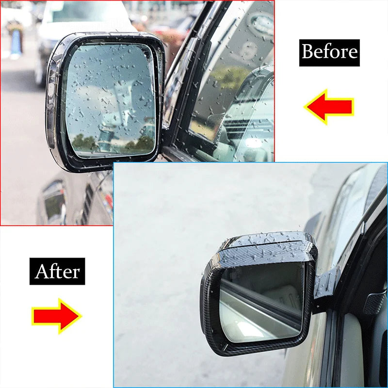 2Τεμ ABS Ανθρακονήματος Καθρέφτης Βροχής Φρύδι Προστατευτικό 90 110