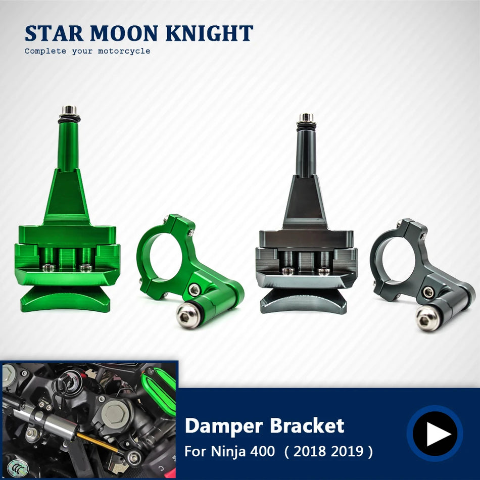 Kit di montaggio staffa ammortizzatore sterzo Kawasaki Ninja 400 2018 in lega di alluminio per fissaggio sicuro e installazione facile