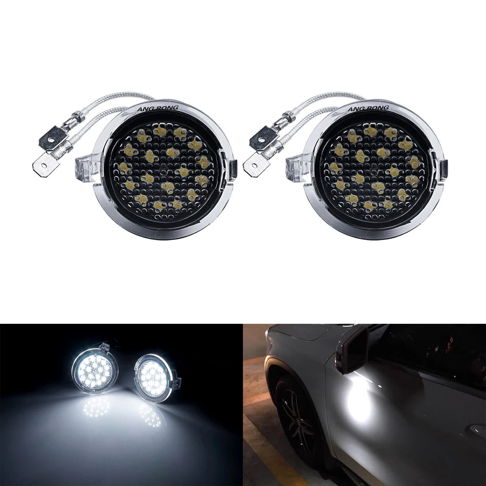 LED Podświetlenie Lusterka 6000K Białe Xenon do Forda Focusa F-150 Edge Kuga