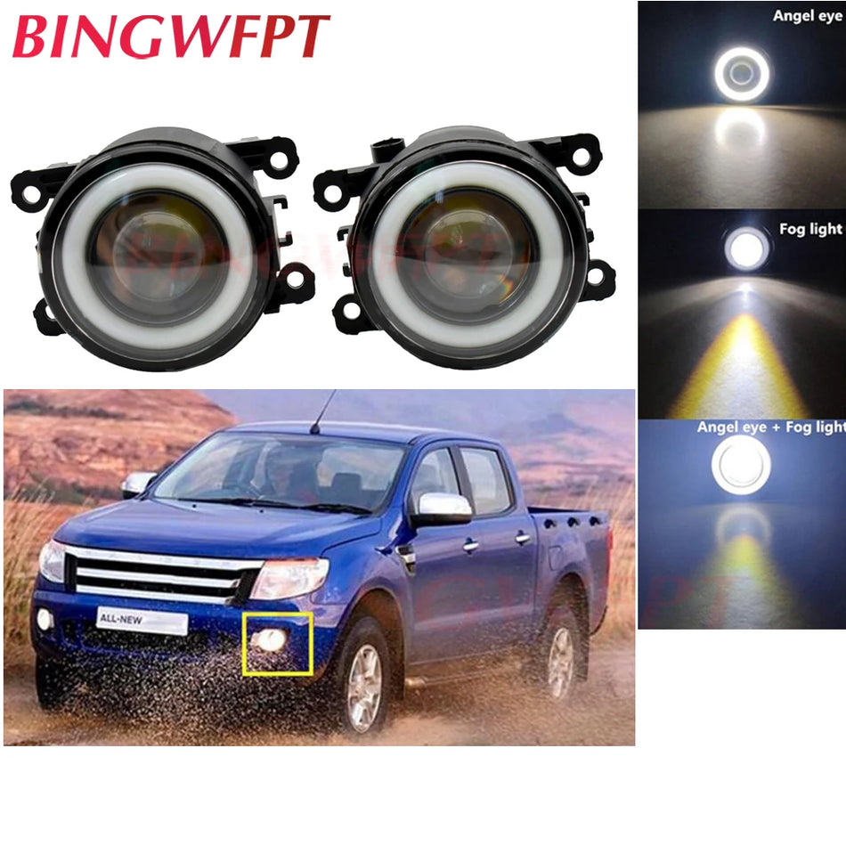 Luces de niebla H11 LED con ojo de ángel para Ford Ranger