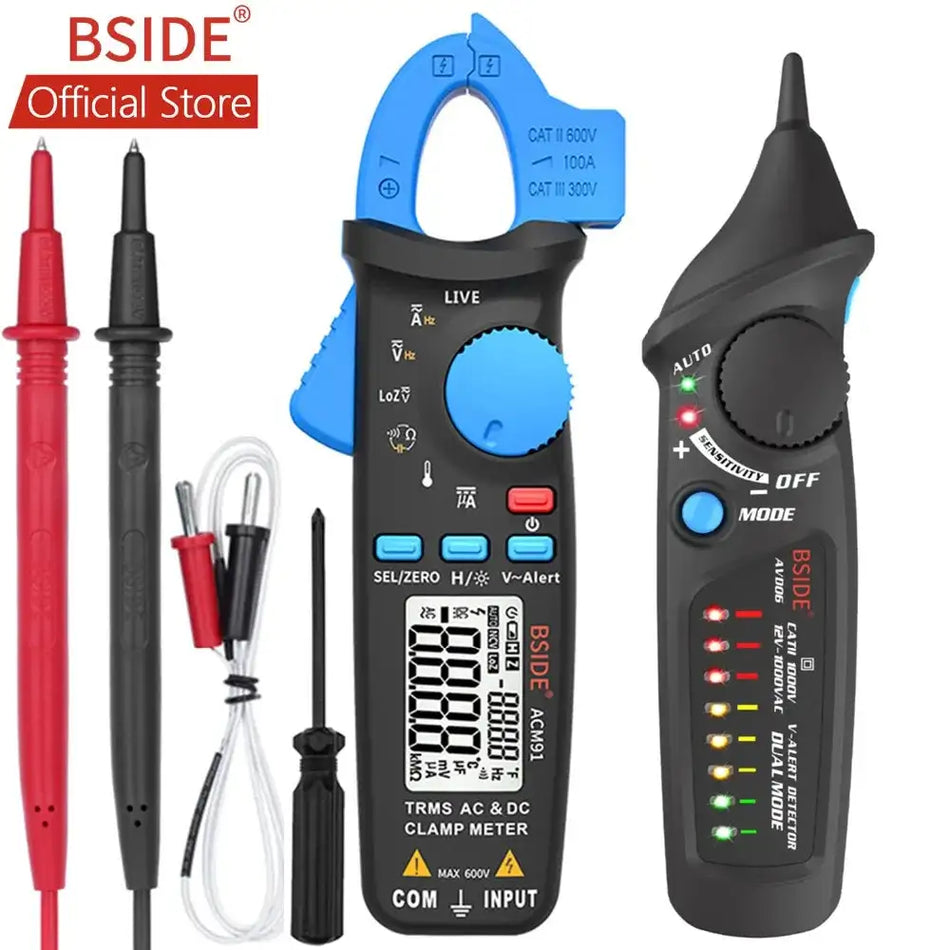 BSIDE ACM91 AC DC Clamp Meter True RMS Auto Range NCV Temp