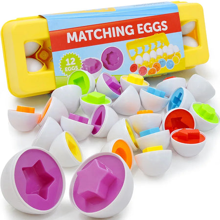Montessori Egg Toys &ndash; Geometric Shapes Alphabet Puzzle Fun