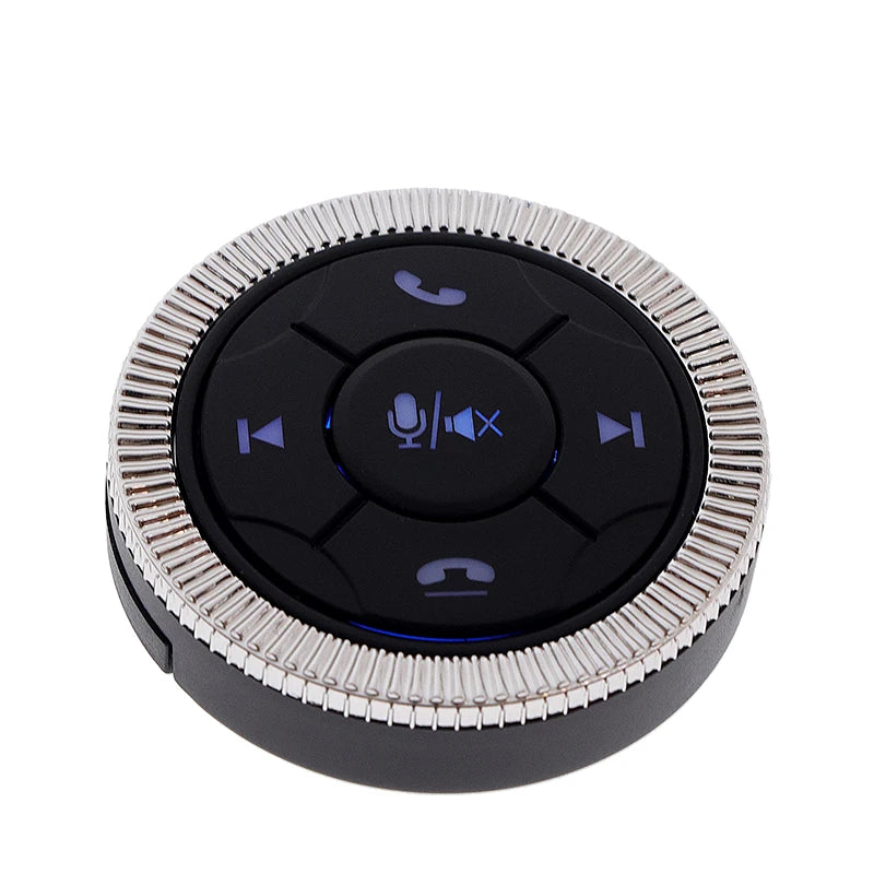 Araba Direksiyon Simidi 7 Tuşlu Uzaktan Kumanda Butonu WCC-7, Kablosuz, Mavi Arka Aydınlatmalı