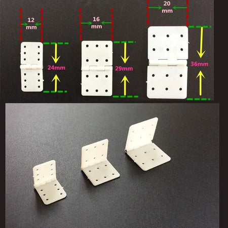 20pcs/lot Nylon & Pinned Hinge 20x36mm 16x29mm 12x24mm For RC Airplane Plane Parts Model Replacement by InterCyprus Trading Ltd