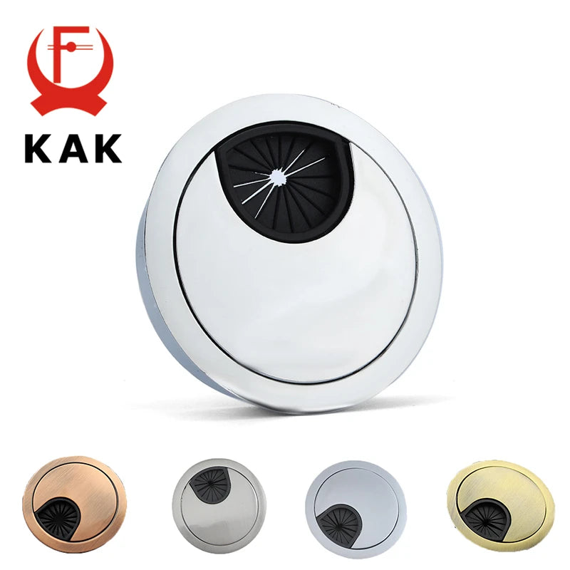 KAK Zinc Alloy Desk Wire Hole Cover Grommet Cable Outlet
