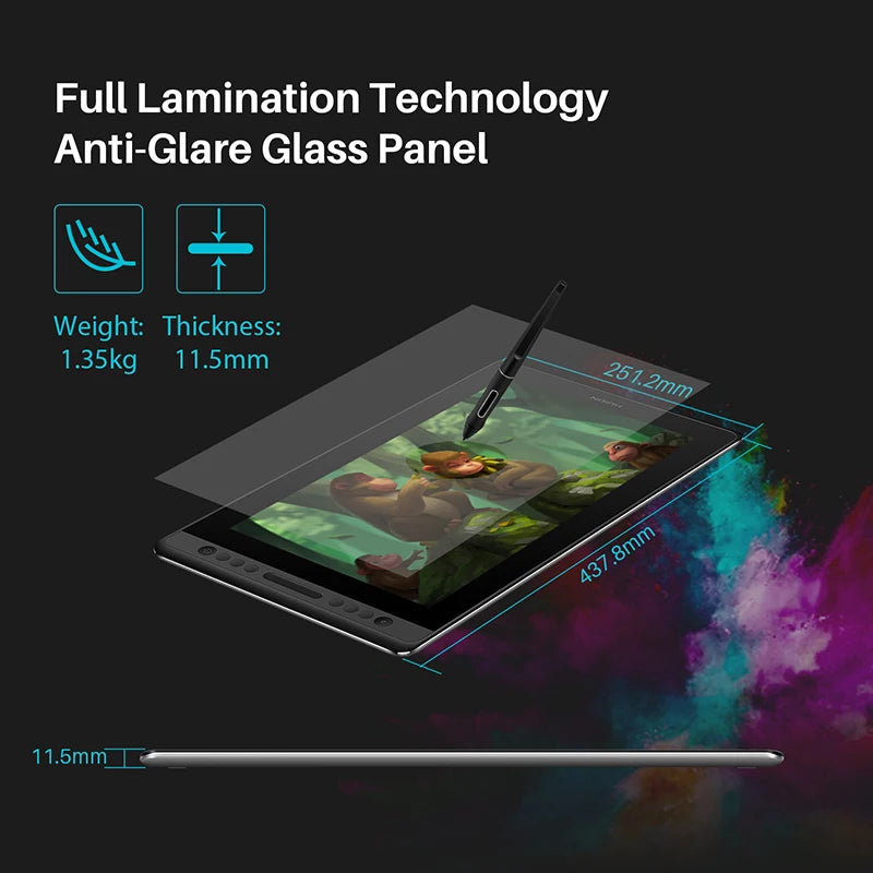HUION Kamvas Pro 16 15.6 Ίντσες Ταμπλέτα Στυλό για Σχεδίαση με Ρυθμιζόμενη Βάση