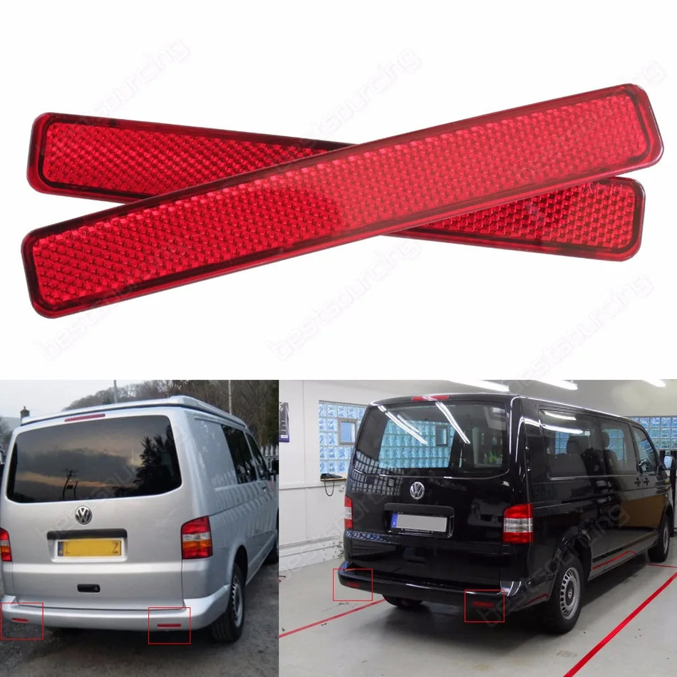 Red Rear Bumper Reflector for VW Transporter T5 Caravelle Multivan