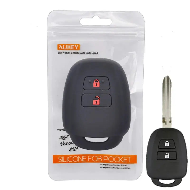 Silicone Car Key Case For Toyota Aqua Ractis Vitz RAV4 HiAce Land Cruiser Cover Keyless Remote Fob Shell Jacket Sleeve Protector by InterCyprus Trading Ltd