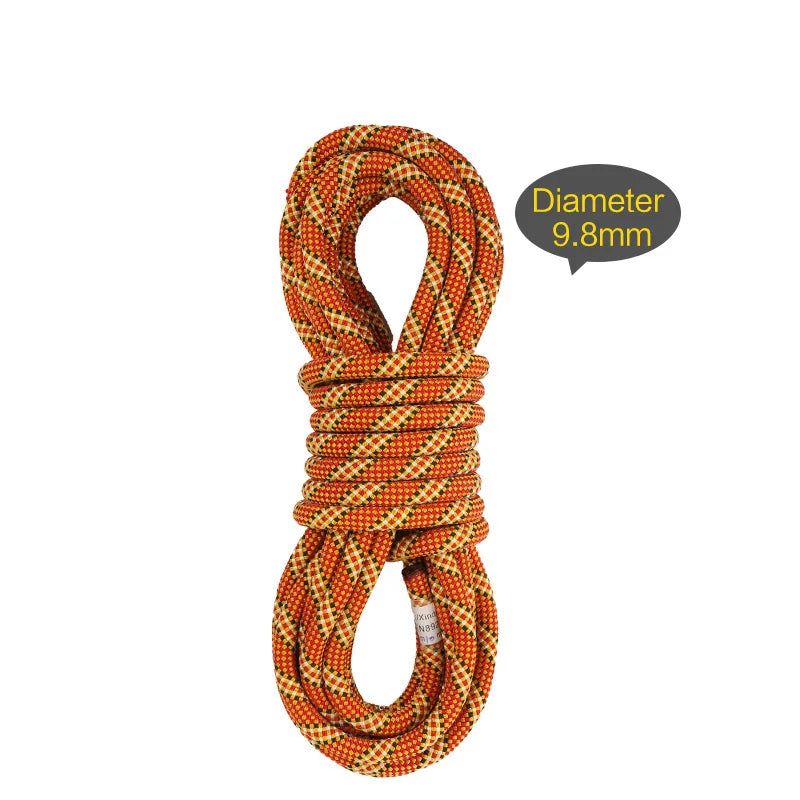 XINDA 9.8mm 10.5mm Rock Climbing Dynamic Rope - Ultra Strong Orange-20meter
