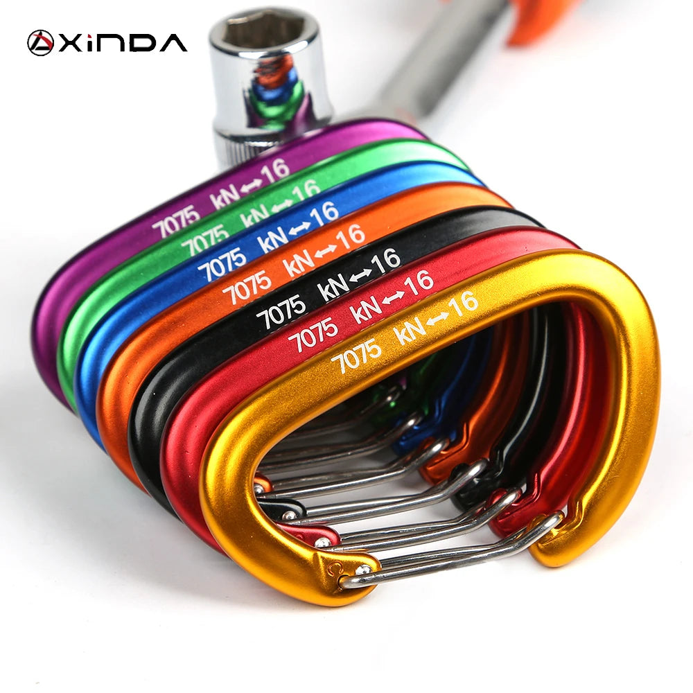 XINDA 16kN Carabiner Clip D Shape Screw Gate Lightweight