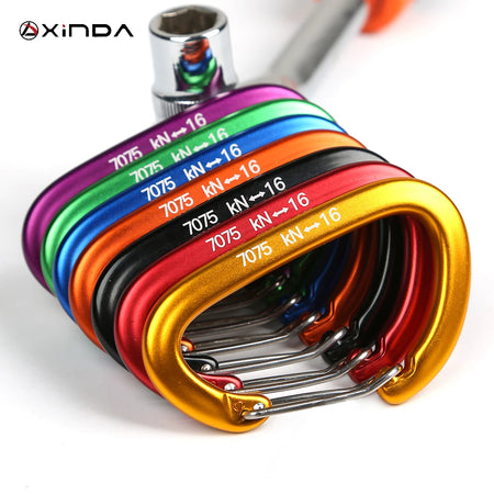 XINDA 16kN Carabiner Clip D Shape Screw Gate Lightweight