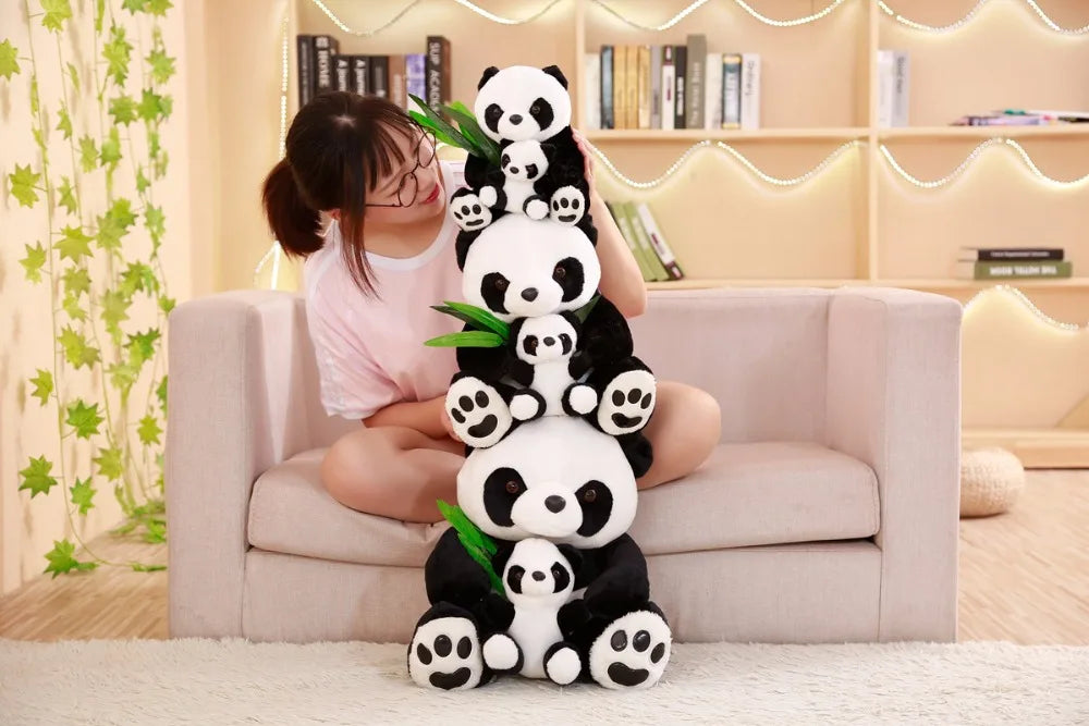 Adorable Plush Mother and Son Panda Toy