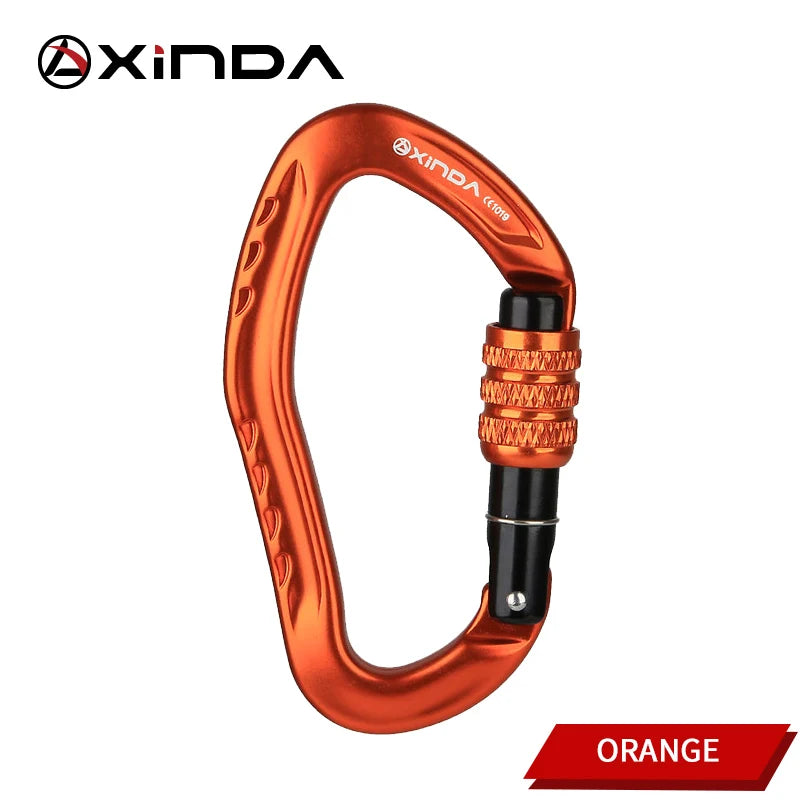 XINDA XD-8126N Ear Shaped Carabiner &ndash; 22KN Safety Lock Orange