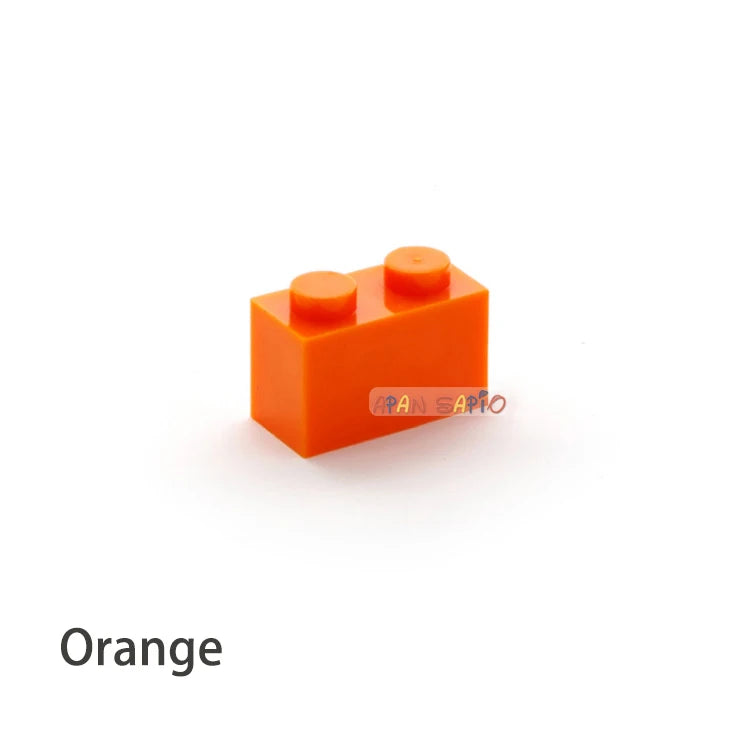 500pcs Thick 1x2 Dots DIY Blocks Bricks &ndash; Lego Compatible Orange 500pcs