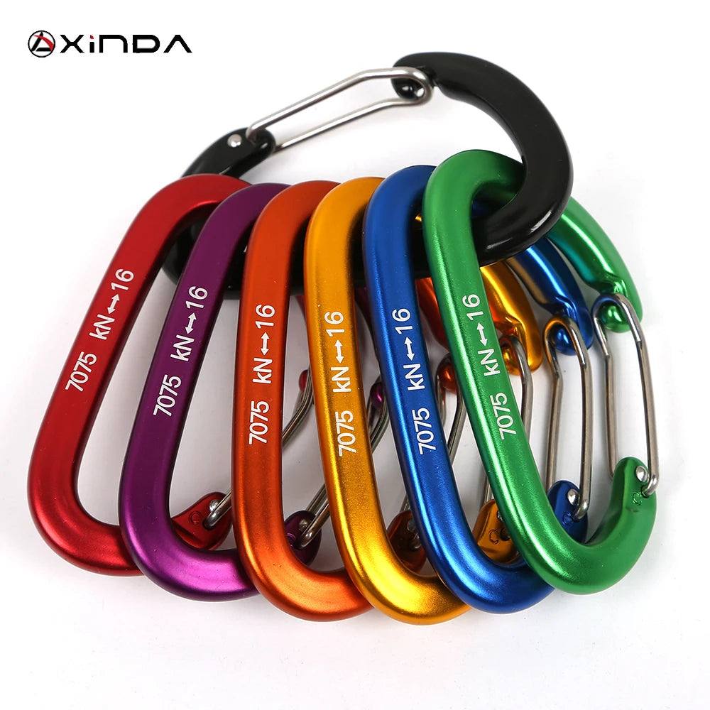 XINDA 16kN Carabiner Clip D Shape Screw Gate Lightweight