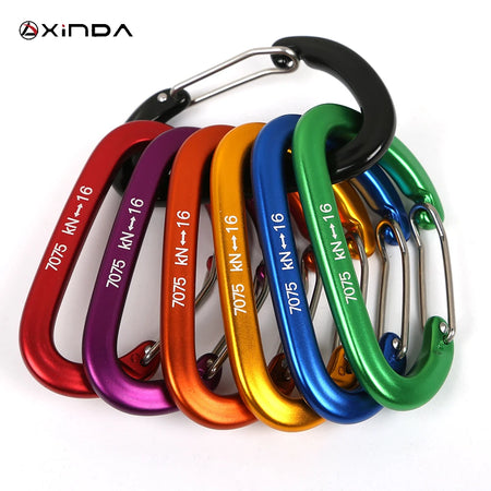 XINDA 16kN Carabiner Clip D Shape Screw Gate Lightweight