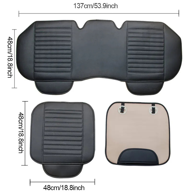 SEAMETAL Universal PU Leather Car Seat Cover - Waterproof &amp; Anti-Slip
