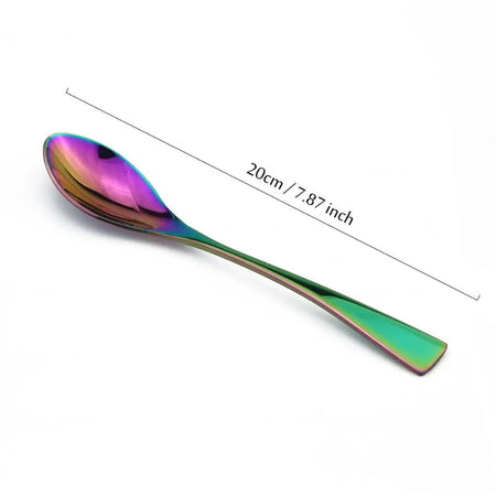 Rainbow Dinnerware Set &ndash; Colorful Mirror Finish Stainless Steel Cutlery DESSERT SPOON